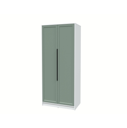 Шкаф распашной Тренд КТ-Ш2 (Белый платинум ЛДСП/ Мята ЛМДФ) Ш918 В2128 Г547